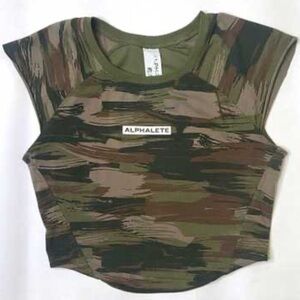 NWT ALPHALETE  Camouflage Crop Tee